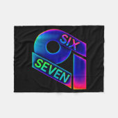 Lustiges Sechs Sieben 6 7 Meme Farbdesign Fleecedecke (Vorderseite (Horizontal))