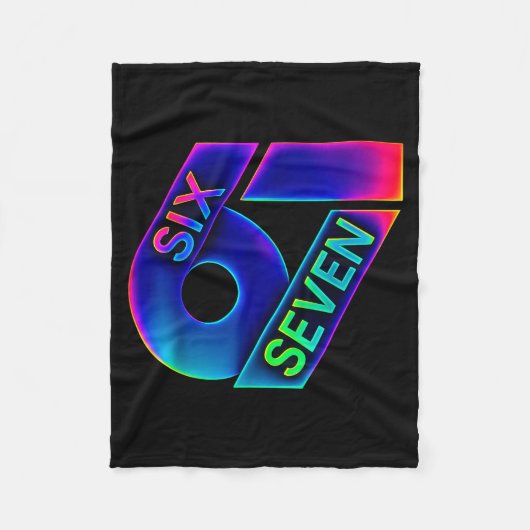 Lustiges Sechs Sieben 6 7 Meme Farbdesign Fleecedecke (Vorderseite)