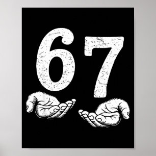 Lustiges Sechs Sieben 6 7 Meme Gen Alpha Slang 6 7 Poster