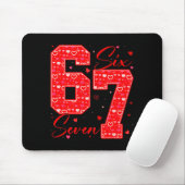 Lustiges Sechs Sieben 6 7 Meme Herzen Cupid Valent Mousepad (Mit Mouse)