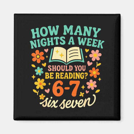 Lustiges Sechs Sieben 6 7 Meme Lehrer Design Für M Magnet (Vorne)