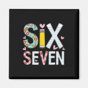 Lustiges Sechs Sieben 6 7 Meme Lehrer Design Für M Magnet