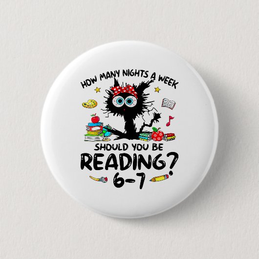 Lustiges Sechs Sieben 6 7 Meme Lehrer Design Lesen Button (Vorderseite)