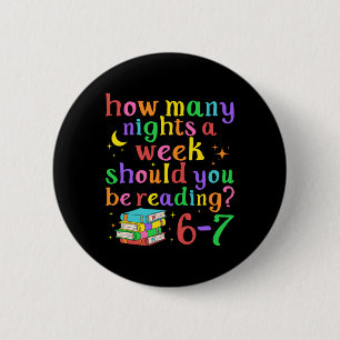 Lustiges Sechs Sieben 6 7 Meme Lehrer Design Lesen Button