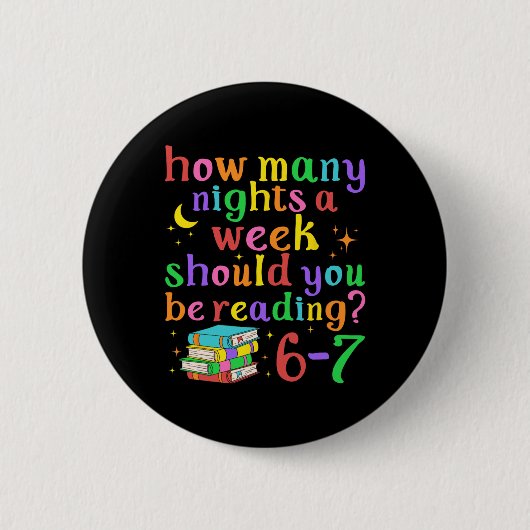 Lustiges Sechs Sieben 6 7 Meme Lehrer Design Lesen Button (Vorderseite)