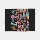 Lustiges Sechs Sieben 6 7 Meme Lehrer Design Lesen Fleecedecke (Vorderseite (Horizontal))