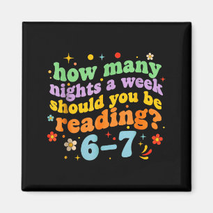 Lustiges Sechs Sieben 6 7 Meme Lehrer Design Lesen Magnet