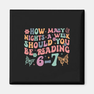 Lustiges Sechs Sieben 6 7 Meme Lehrer Design Lesen Magnet