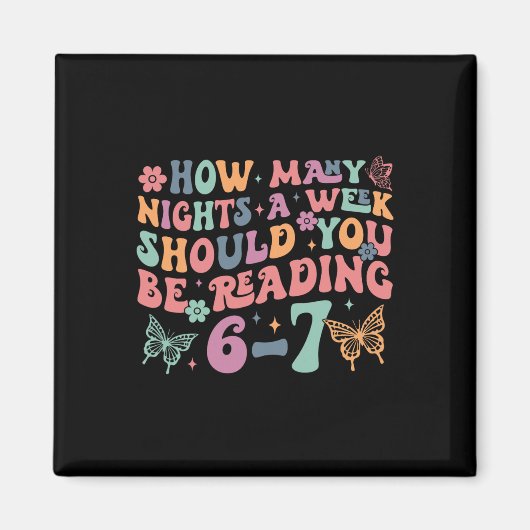 Lustiges Sechs Sieben 6 7 Meme Lehrer Design Lesen Magnet (Vorne)