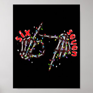 Lustiges Sechs Sieben 6 7 Meme Paar Weihnachten Ha Poster