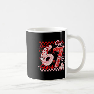 Lustiges Sechs Sieben 6 7 Meme Valentins Mädchen  Kaffeetasse
