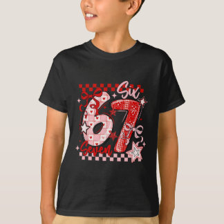 Lustiges Sechs Sieben 6 7 Meme Valentins Mädchen T-Shirt