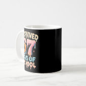 Lustiges Sechs Sieben 6 7 Meme Z Gen Ich überlebte Kaffeetasse (Vorderseite Links)