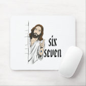 Lustiges Sechs Sieben Brainrot Meme 6 7 Viral Gen Mousepad (Mit Mouse)
