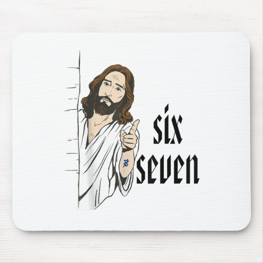 Lustiges Sechs Sieben Brainrot Meme 6 7 Viral Gen Mousepad (Vorne)