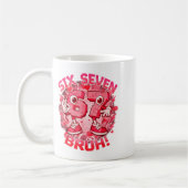 Lustiges Sechs Sieben Bruh 67 Brainrot Meme Valent Kaffeetasse (Links)