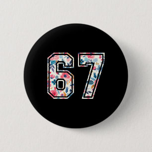 Lustiges Sechs Sieben Floral 67 Meme Gen Alpha Sla Button
