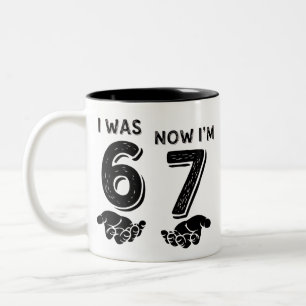 Lustiges Sechs Sieben Geburtstags Meme 6 7 Jahre a Zweifarbige Tasse