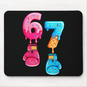Lustiges Sechs Sieben Meme Eis Drip 67 Boxen Mousepad