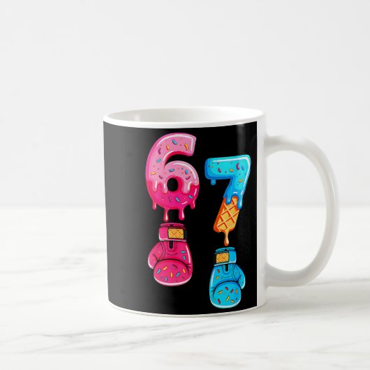 Lustiges Sechs Sieben Meme Eiscreme Tropfen 67 Box Kaffeetasse (Rechts)