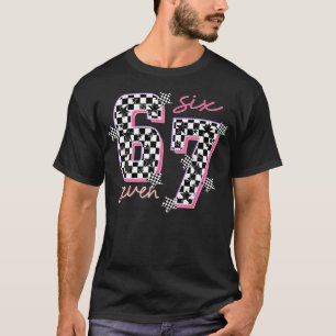 Lustiges Sechs Sieben Meme Kariert 6 7 Sprüche Mäd T-Shirt
