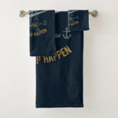 Lustiges Seemann-Geschenk, Geschenk-Kapitän Retro Badhandtuch Set (Insitu)