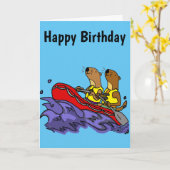 Lustiges Seeotter-Fluss-Flößen Karte (Gelbe Blume)