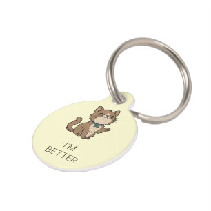 Lustiges selbstgefälliges Katzen-ID-Tag Haustiermarke