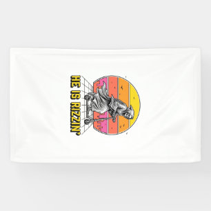 Lustiges Sensenmann-Scooter-Vintage-Sonnenuntergan Banner