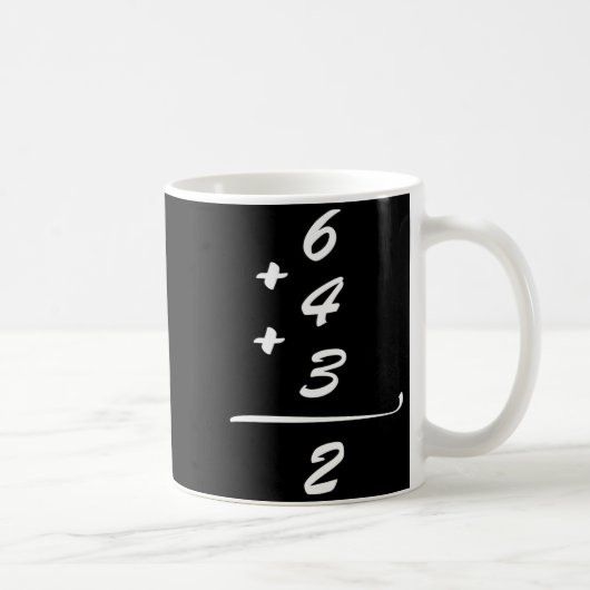 Lustiges Shirt 6 4 3 2 Baseball Kaffeetasse (Rechts)