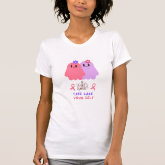lustiges Shirt Brustkrebsbewusstsein mit Geist