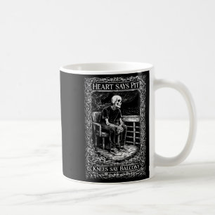 Lustiges Shirt Herz sagt Pit Knie sagen Kaffeetasse