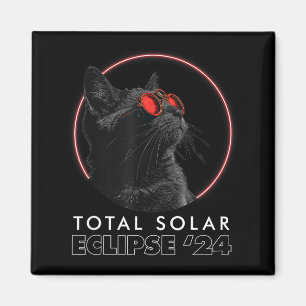 Lustiges Shirt Katze Finsternis Brille Totalität S Magnet