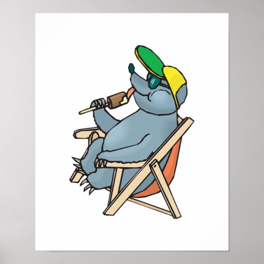 lustiges Siegel, das Eis isst Poster (Vorne)