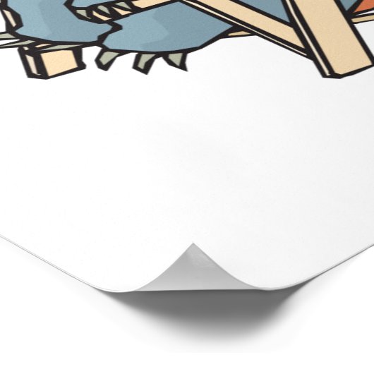 lustiges Siegel, das Eis isst Poster (Ecke)