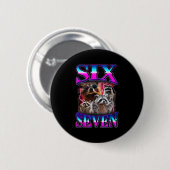 Lustiges Six Seven 67 Meme 67 Waschbär Meme Bootle Button (Vorne & Hinten)