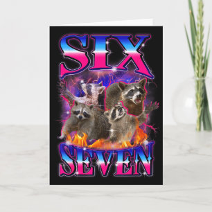 Lustiges Six Seven 67 Meme 67 Waschbär Meme Bootle Karte