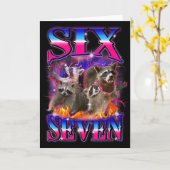 Lustiges Six Seven 67 Meme 67 Waschbär Meme Bootle Karte (Gelbe Blume)