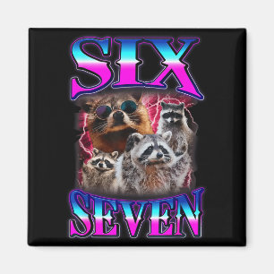 Lustiges Six Seven 67 Meme 67 Waschbär Meme Bootle Magnet