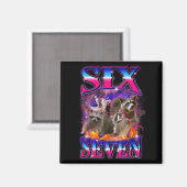 Lustiges Six Seven 67 Meme 67 Waschbär Meme Bootle Magnet (Vorderseite/Rückseite)
