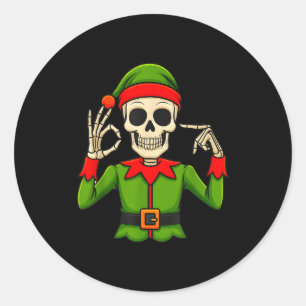 Lustiges Six Seven 67 Meme 6 7 Weihnachtself Hand  Runder Aufkleber