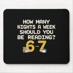 Lustiges Six Seven 67 Meme Buchliebhaber Lesen 6 7 Mousepad