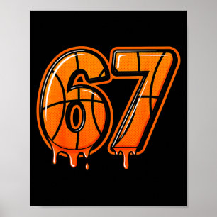 Lustiges Six Seven 67 Meme Gen Alpha 67 Basketball Poster