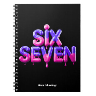 Lustiges Six Seven 67 Meme Gen Alpha Cool Viral St Notizblock