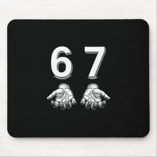 Lustiges Six Seven 67 Meme Gen Alpha Slang Hände Mousepad