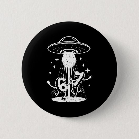 Lustiges Six Seven 67 Meme Internet Meme Ufo Gen A Button (Vorderseite)