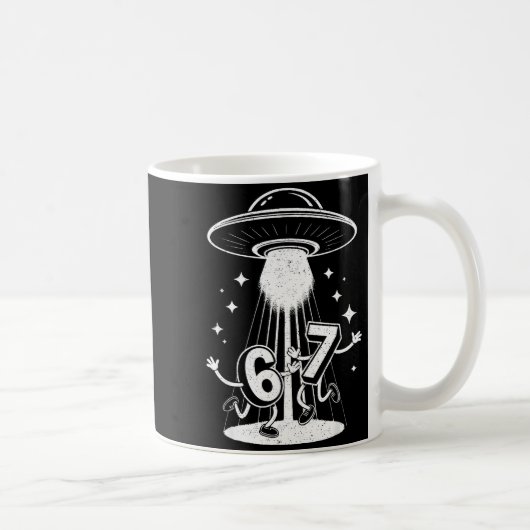 Lustiges Six Seven 67 Meme Internet Meme Ufo Gen A Kaffeetasse (Rechts)