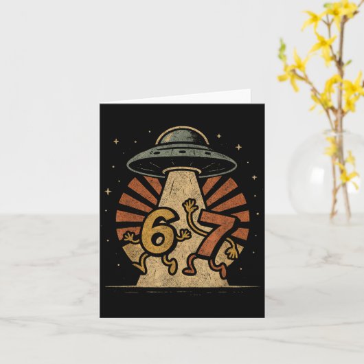 Lustiges Six Seven 67 Meme Internet Meme Ufo Gen A Karte (Gelbe Blume)