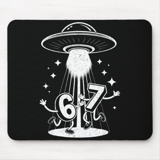 Lustiges Six Seven 67 Meme Internet Meme Ufo Gen A Mousepad (Vorne)