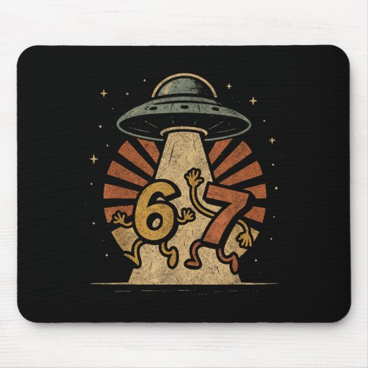 Lustiges Six Seven 67 Meme Internet Meme Ufo Gen A Mousepad (Vorne)